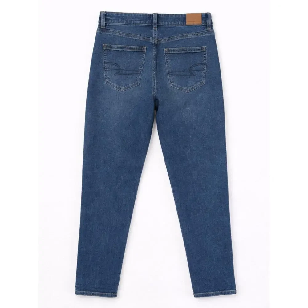 American Eagle Mom Jeans Womens Size 8 Regular Blue High Rise Medium Wash Casual